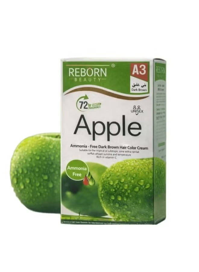 Apple A3 - Ammonia-Free Dark Brown Hair Dye Cream